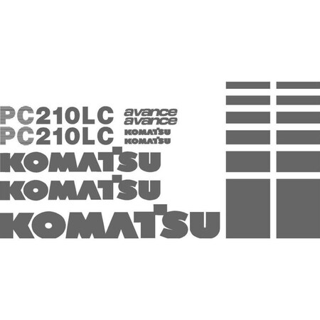 Aftermarket Decal Set for Komatsu PC 210LC Excavator with Avance Decals MAE30-0007